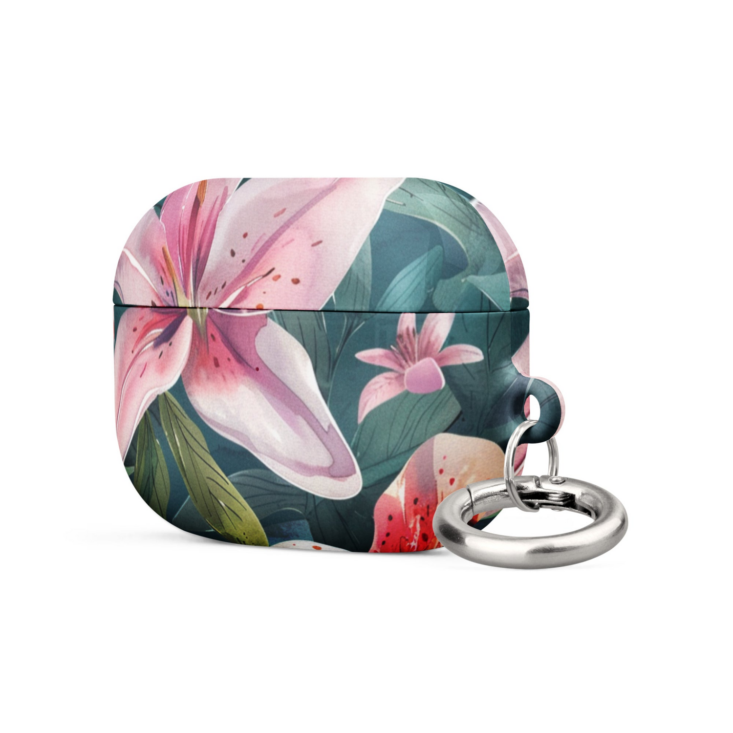 Start2Finish Lily Case for AirPods, soft silicone protective cover in floral design, fits Apple wireless earbuds.