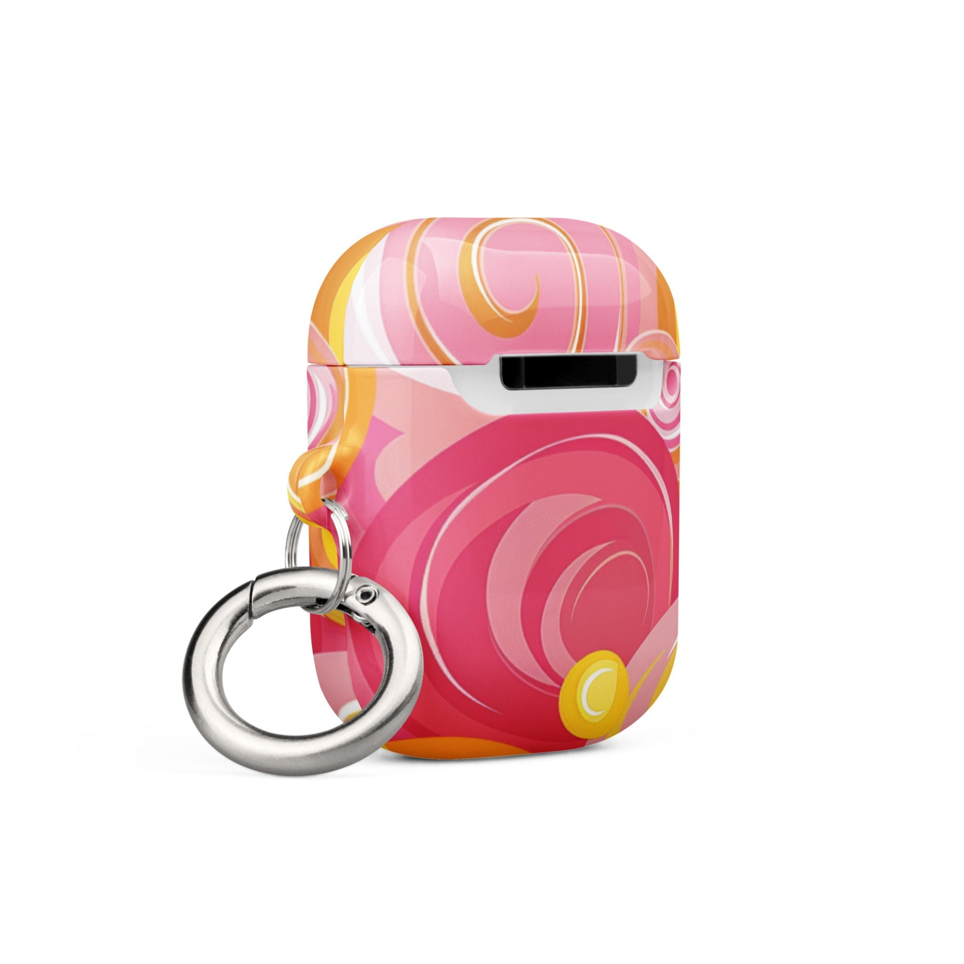 Pink and yellow Start2Finish AirPods case for electronics, featuring a colorful protective cover designed for AirPods.