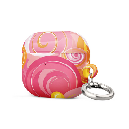 Start2Finish pink and yellow AirPods case for electronics, featuring a colorful protective cover for wireless earbuds.
