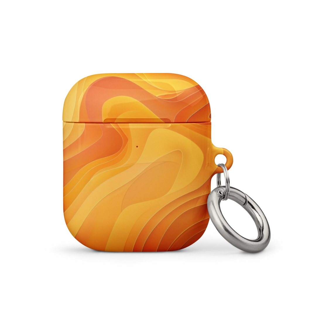 Yellow abstract design AirPods case by Start2Finish, protective electronics cover for AirPods with vibrant pattern.