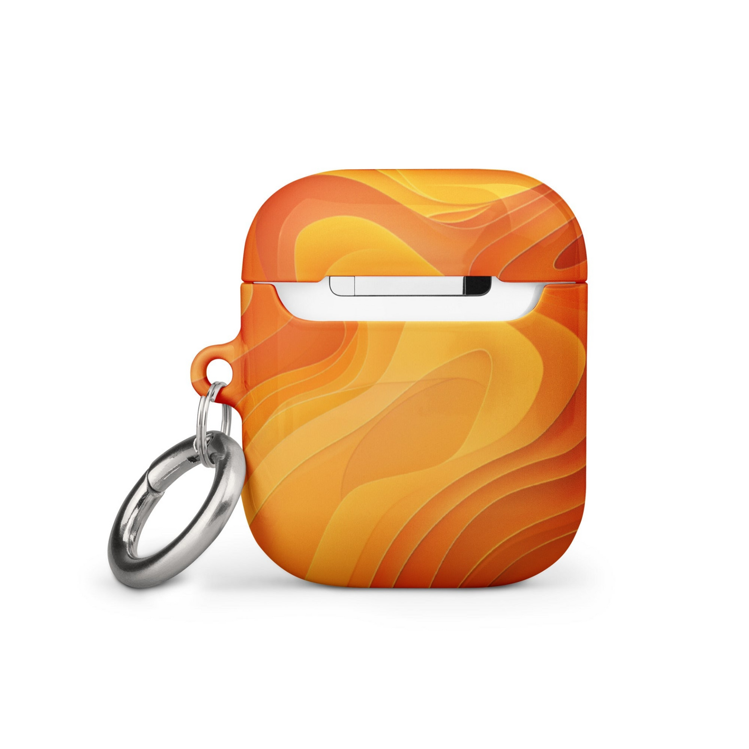 Yellow abstract case for AirPods by Start2Finish, featuring a vibrant, artistic design on an electronics accessory.