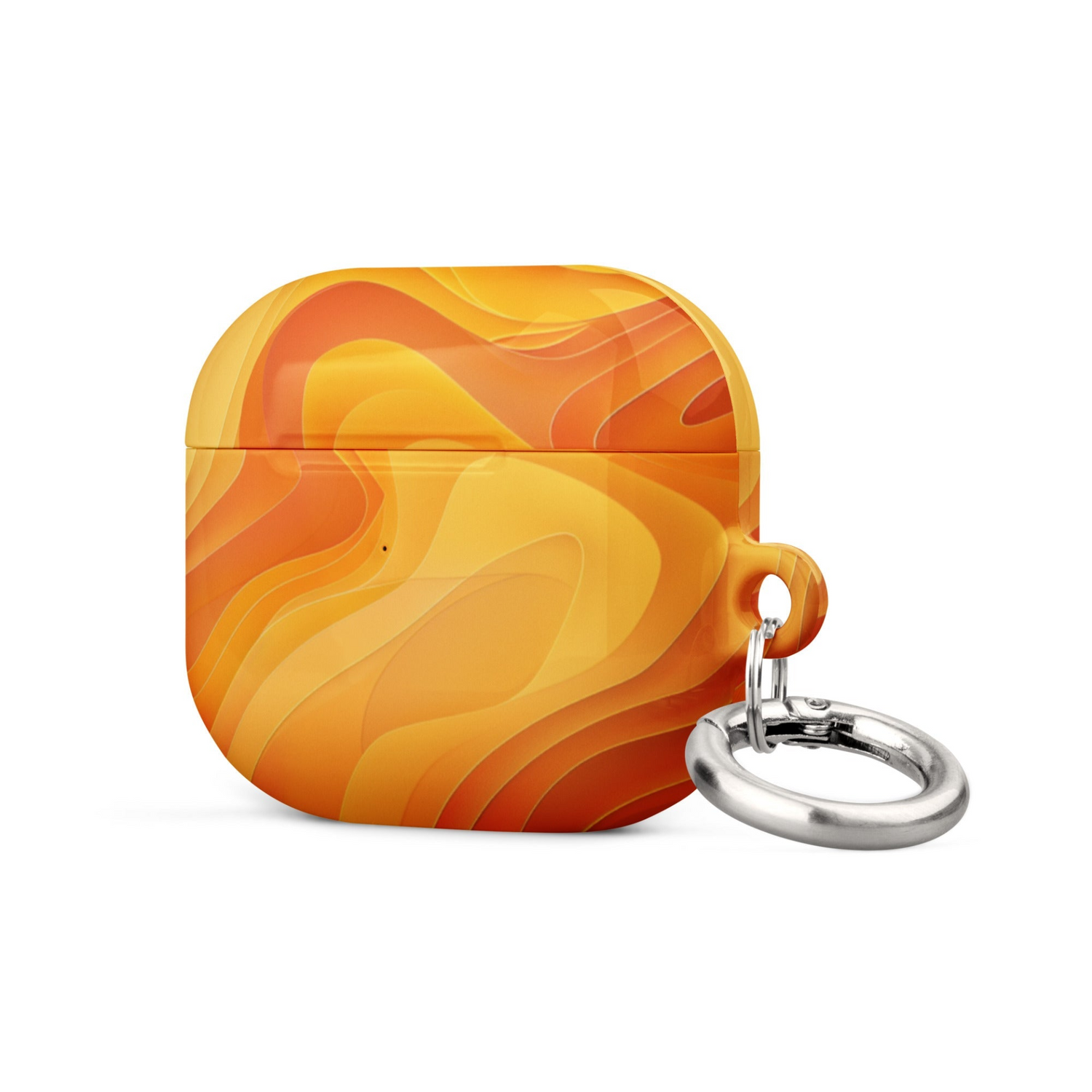 Yellow abstract case for AirPods by Start2Finish, featuring a colorful, artistic design on a protective electronics accessory.