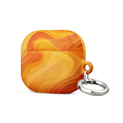 Yellow abstract case for AirPods by Start2Finish, featuring a colorful, artistic design on a protective electronics accessory.