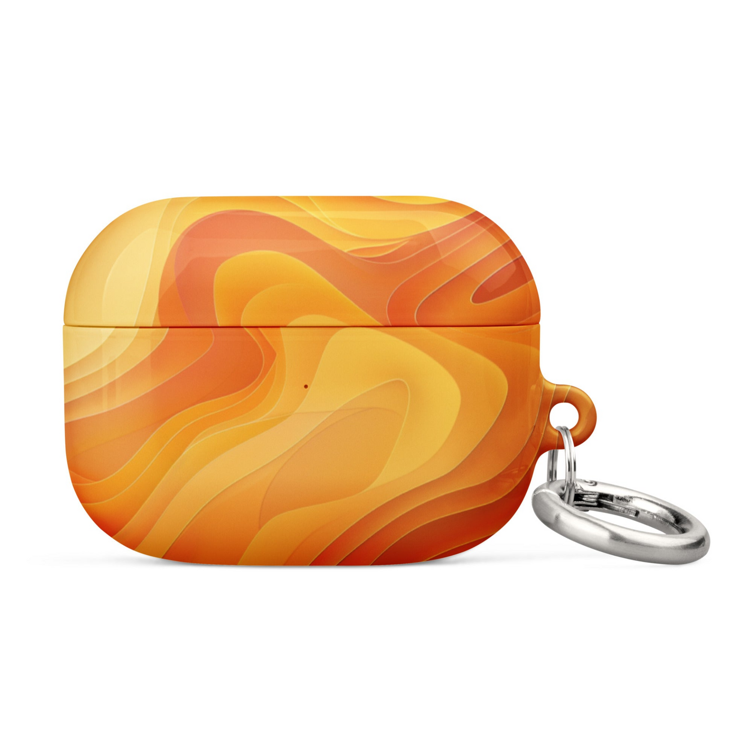 Yellow abstract case for AirPods by Start2Finish, featuring a vibrant colorful design on a sleek electronics accessory.