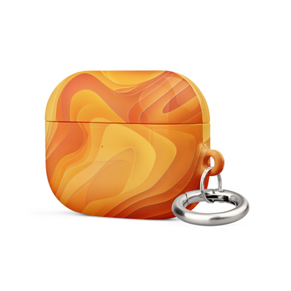 Yellow abstract case for AirPods by Start2Finish, featuring a vibrant, artistic design on a protective electronics accessory.