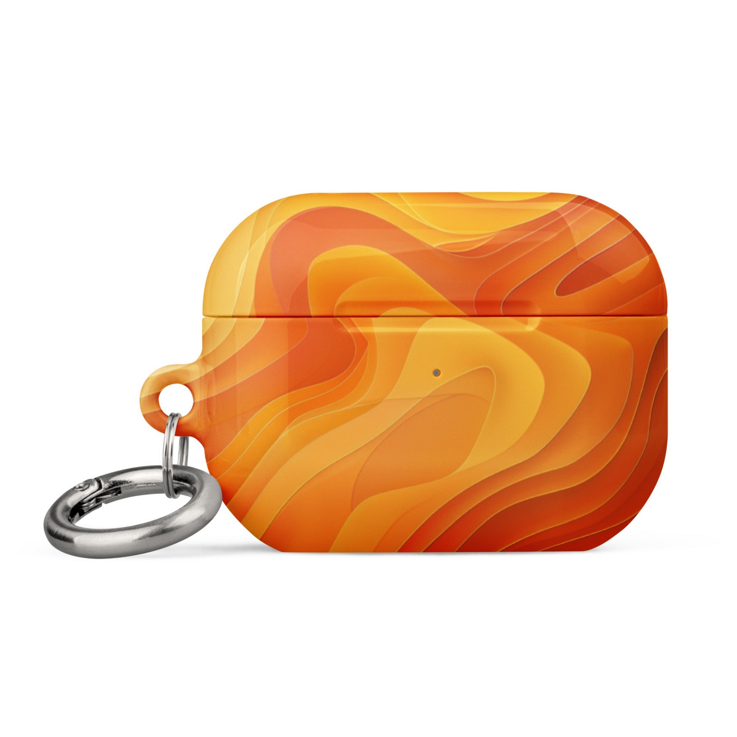 Yellow abstract pattern AirPods case by Start2Finish, featuring a vibrant protective cover for wireless earbuds.