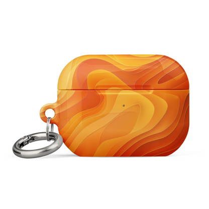 Yellow abstract pattern AirPods case by Start2Finish, featuring a vibrant protective cover for wireless earbuds.
