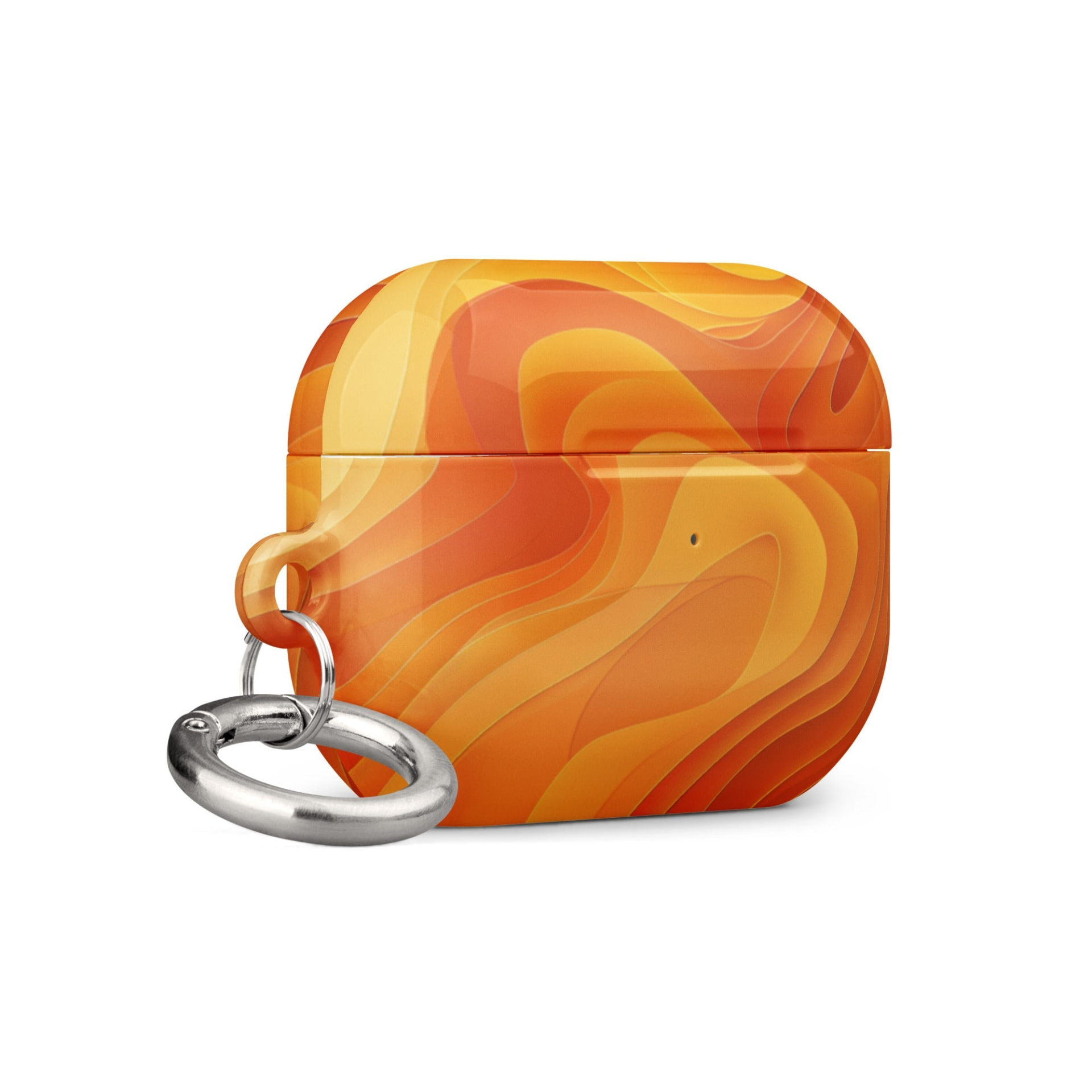 Yellow abstract design AirPods case by Start2Finish, made of durable electronics material, with a sleek, colorful pattern.