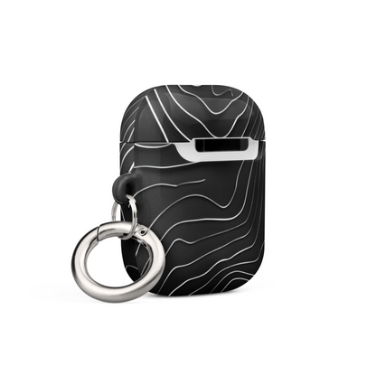 Start2Finish topographic pattern case for AirPods with detailed topographic design on a sleek electronics accessory.