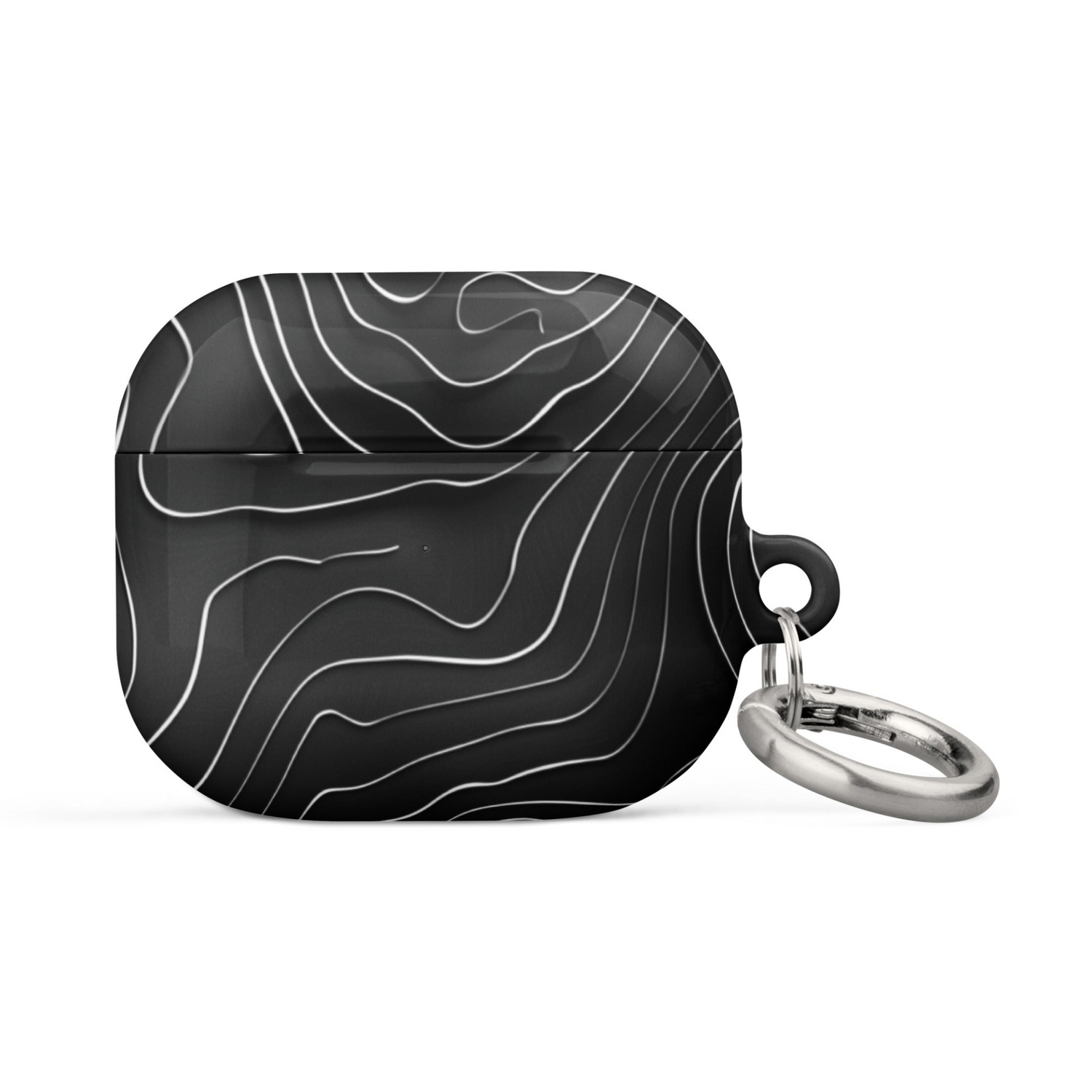 Start2Finish AirPods case with topographic pattern, durable electronics accessory in sleek design, protects and personalizes AirPods.
