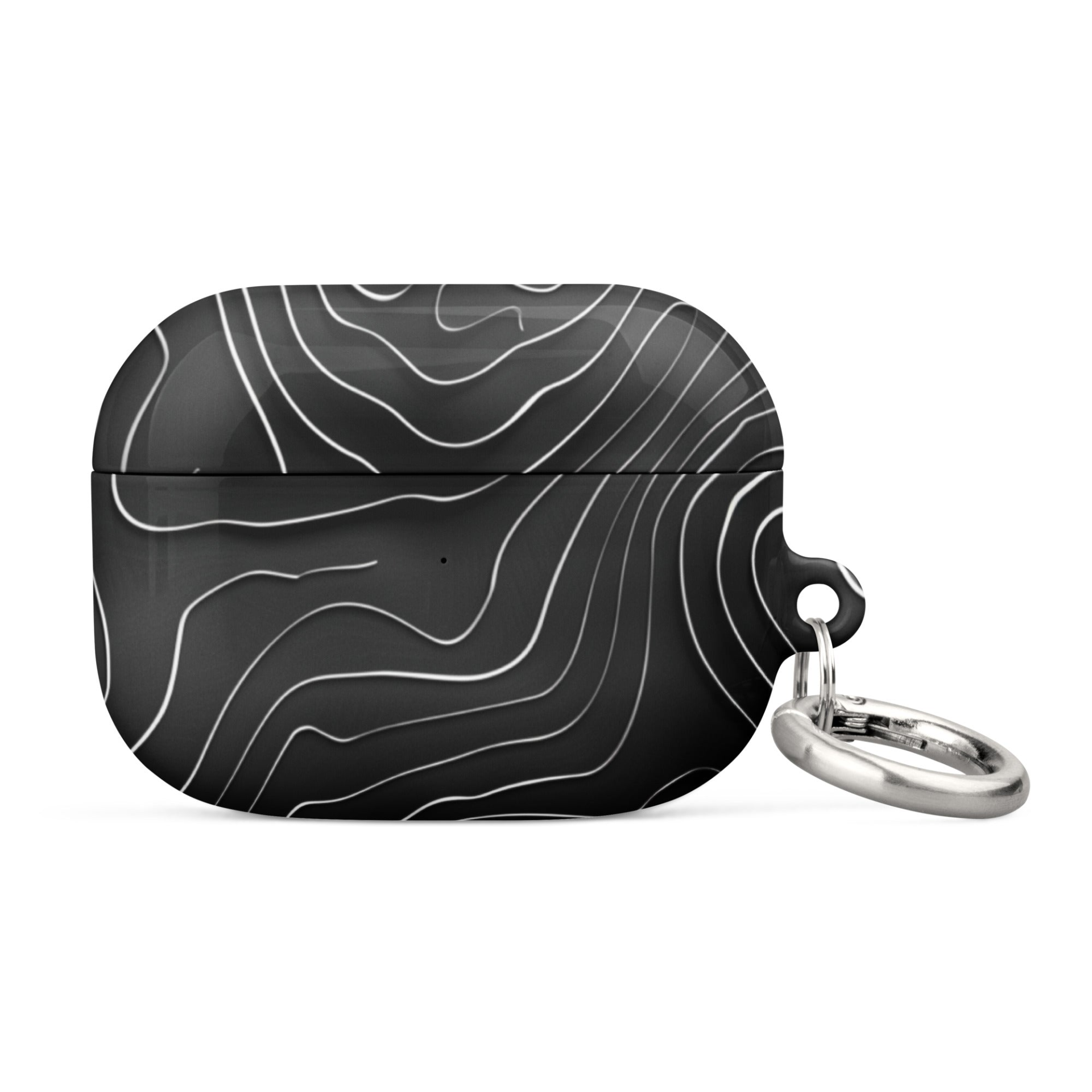 Start2Finish topographic pattern case for AirPods, featuring a textured design that fits snugly around the earbuds for protection.