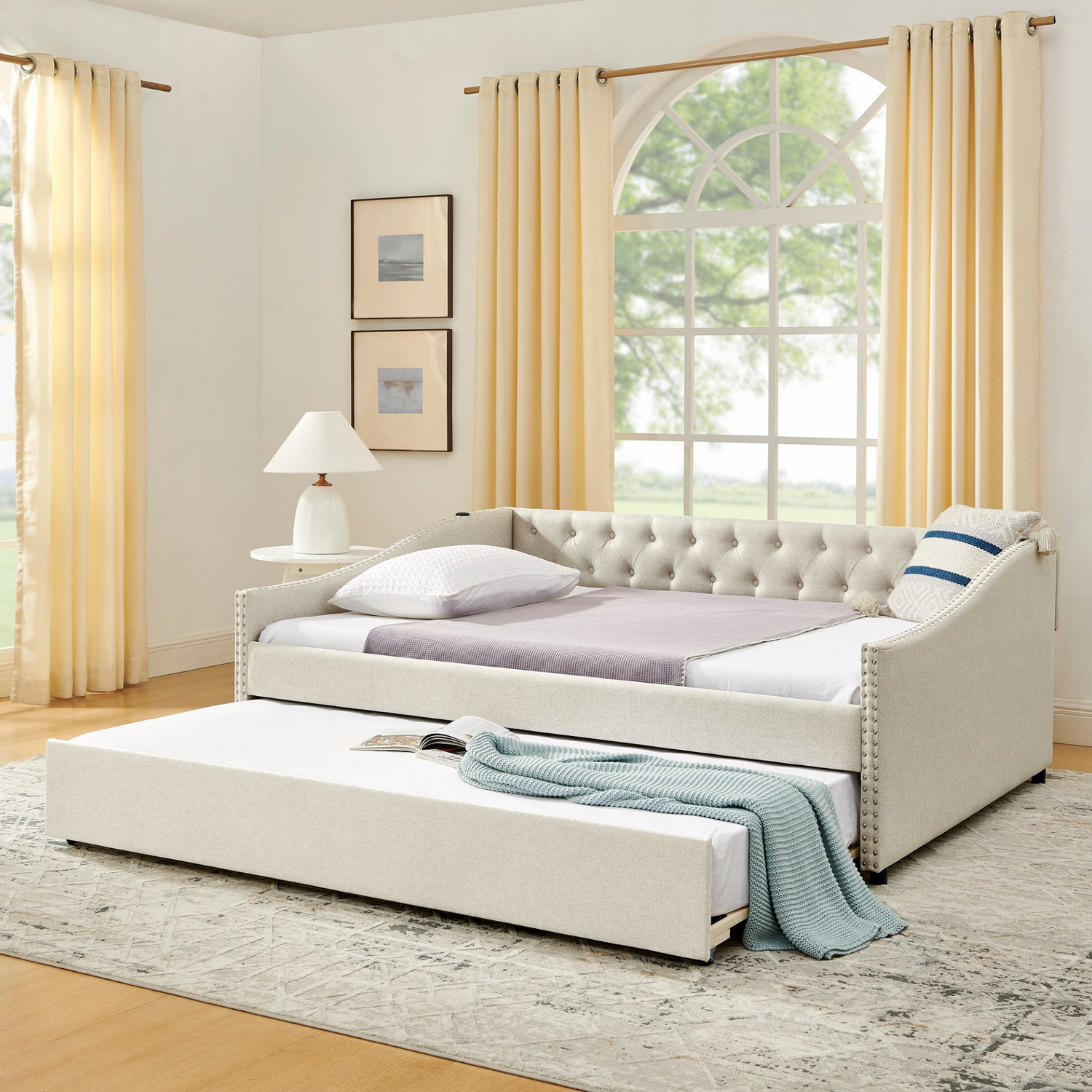 Solid wood and metal bed frame by Start2Finish, perfect for bedroom and guest room furnishing with a sturdy, stylish design.