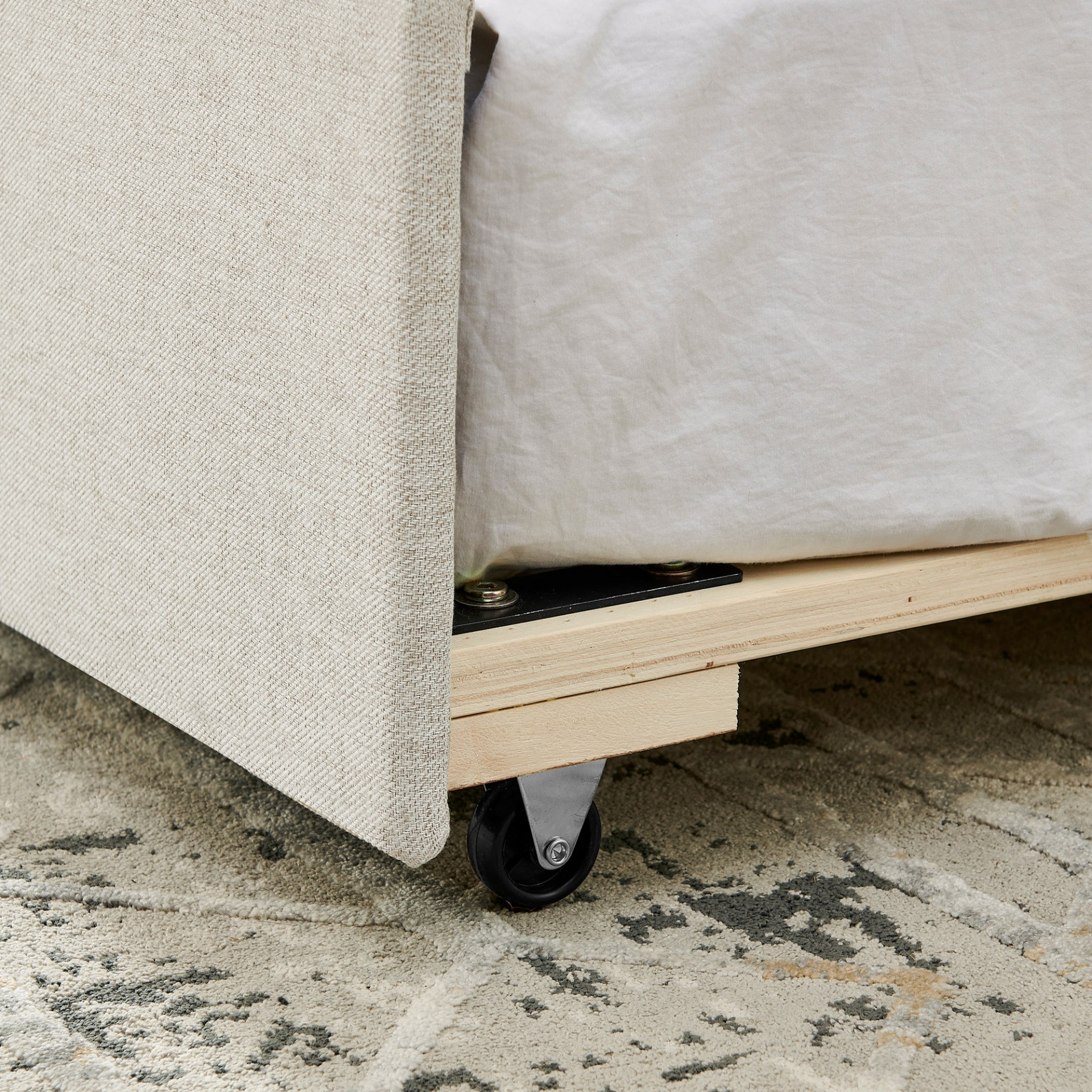 Solid wood and metal bed frame by Start2Finish, showcasing a sturdy design suitable for bedroom or guest room furnishings.