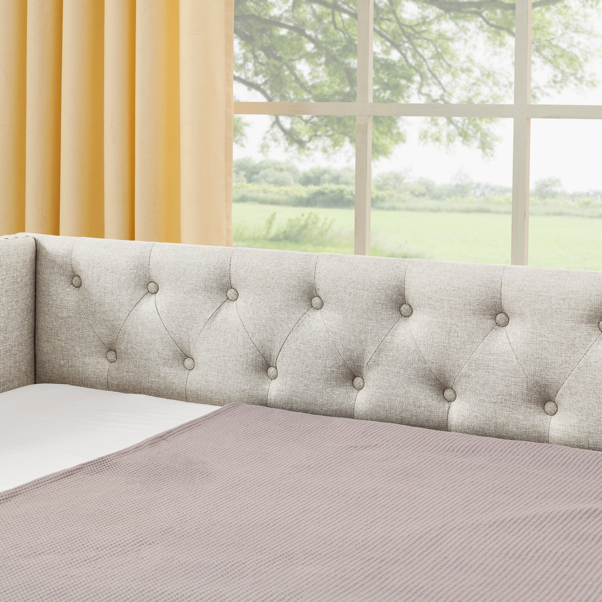 Solid wood and metal bed frame by Start2Finish, showcasing a sturdy, modern design suitable for bedroom and guest room furnishings.