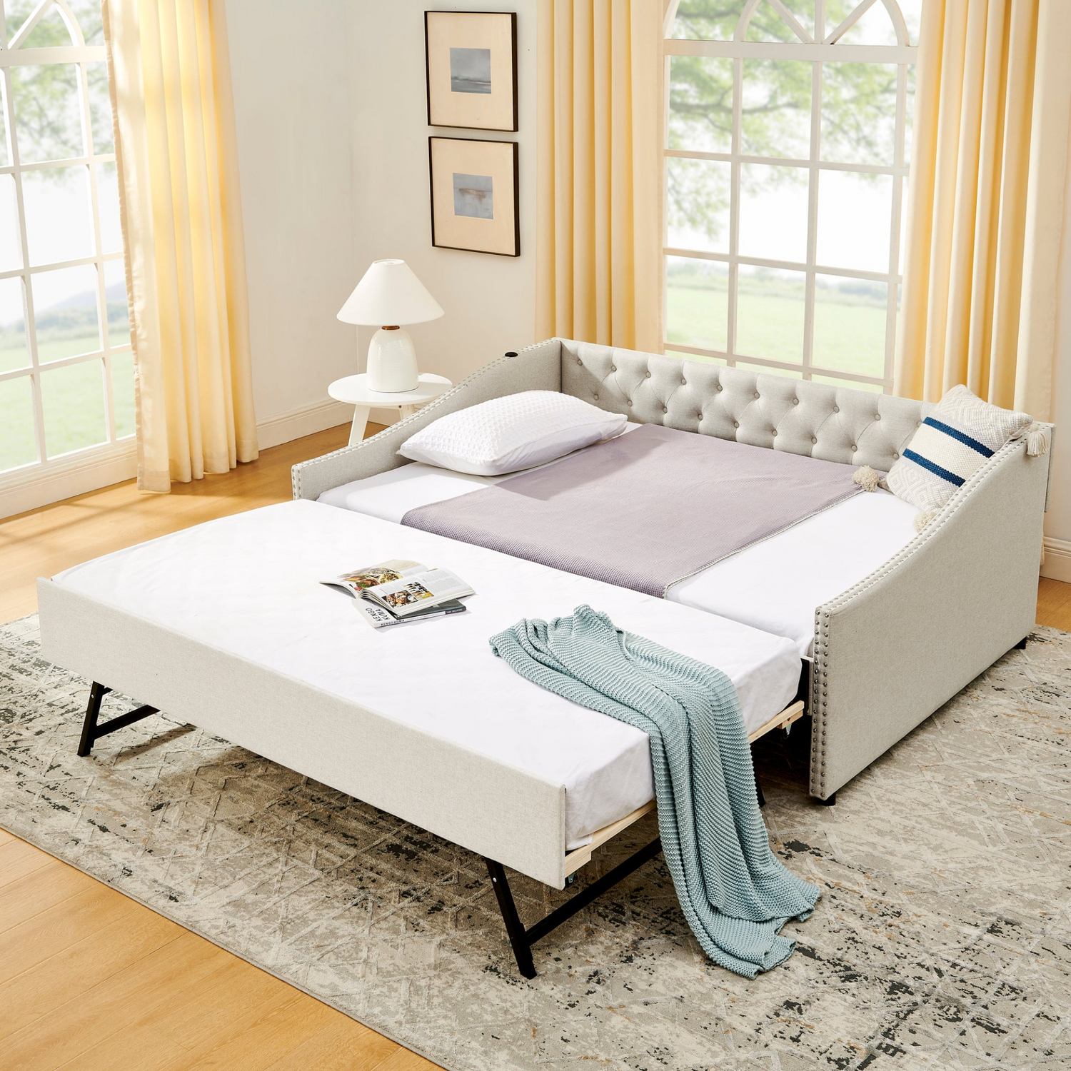 Solid wood and metal bed frame by Start2Finish, showcasing a sturdy design suitable for bedroom and guest room furnishings.