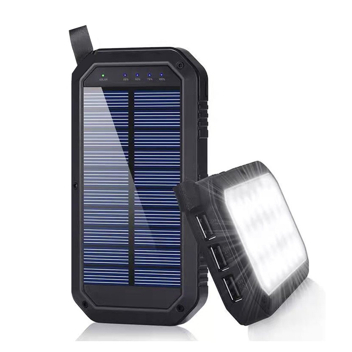 Salmon Lucky Sun Chaser Mini Solar Powered Wireless Phone Charger 10,000mAh with portable design and solar panel for outdoor use