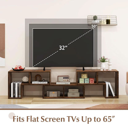 Deformable 3-Piece TV Stand Brown Finish 50-65 Inch