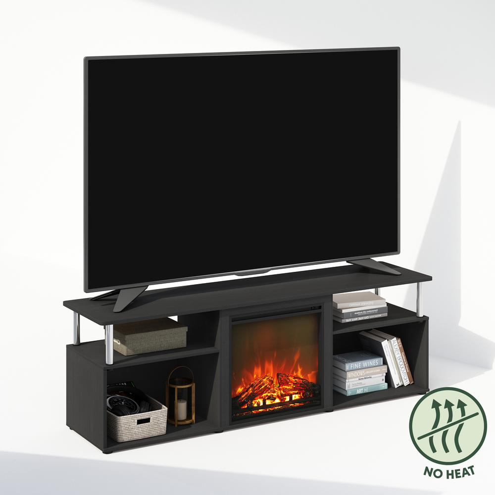 Start2Finish electric fireplace corner TV stand with space for 70-inch TV, featuring modern design and built-in electric fireplace.