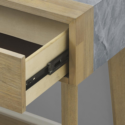 Start2Finish Calgary Sintered Stone Inlay Side Table showing a modern design with a sleek surface and sturdy legs.