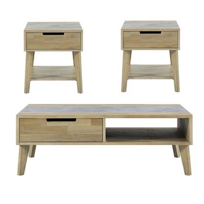 Start2Finish Calgary 3-piece furniture set includes a sofa, armchair, and coffee table in a modern living room setting.