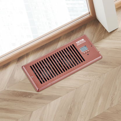 Start2Finish VEVOR register booster fan with remote, thermostat, and adjustable speed, designed for 4x10 inch vent openings.