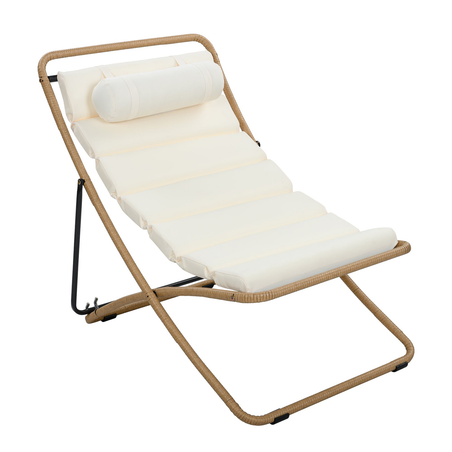Black accent chair with yellow rattan frame from Start2Finish, ideal for living room decor and comfortable seating.