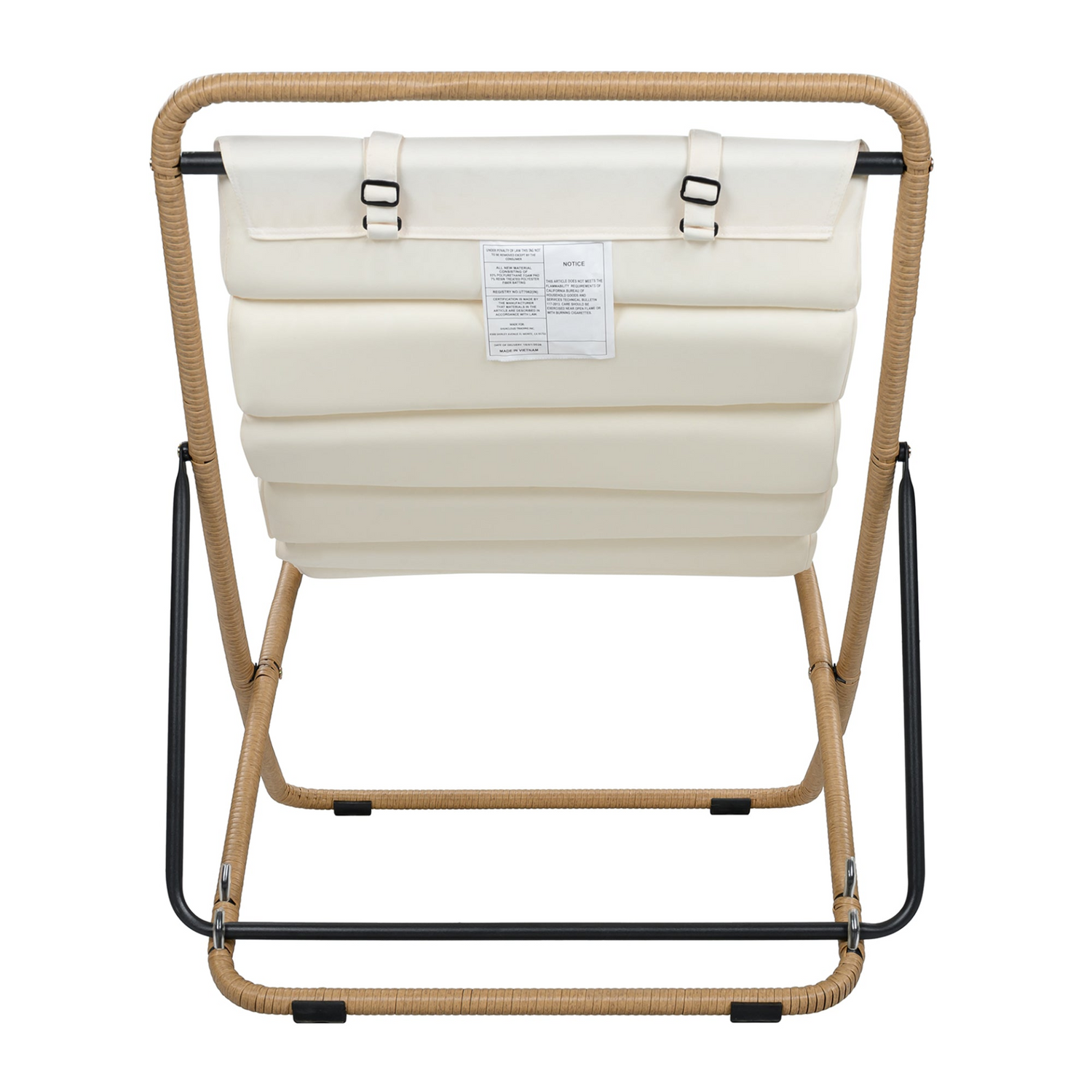 Black accent chair with yellow rattan accents from Start2Finish, perfect for modern living room furniture.