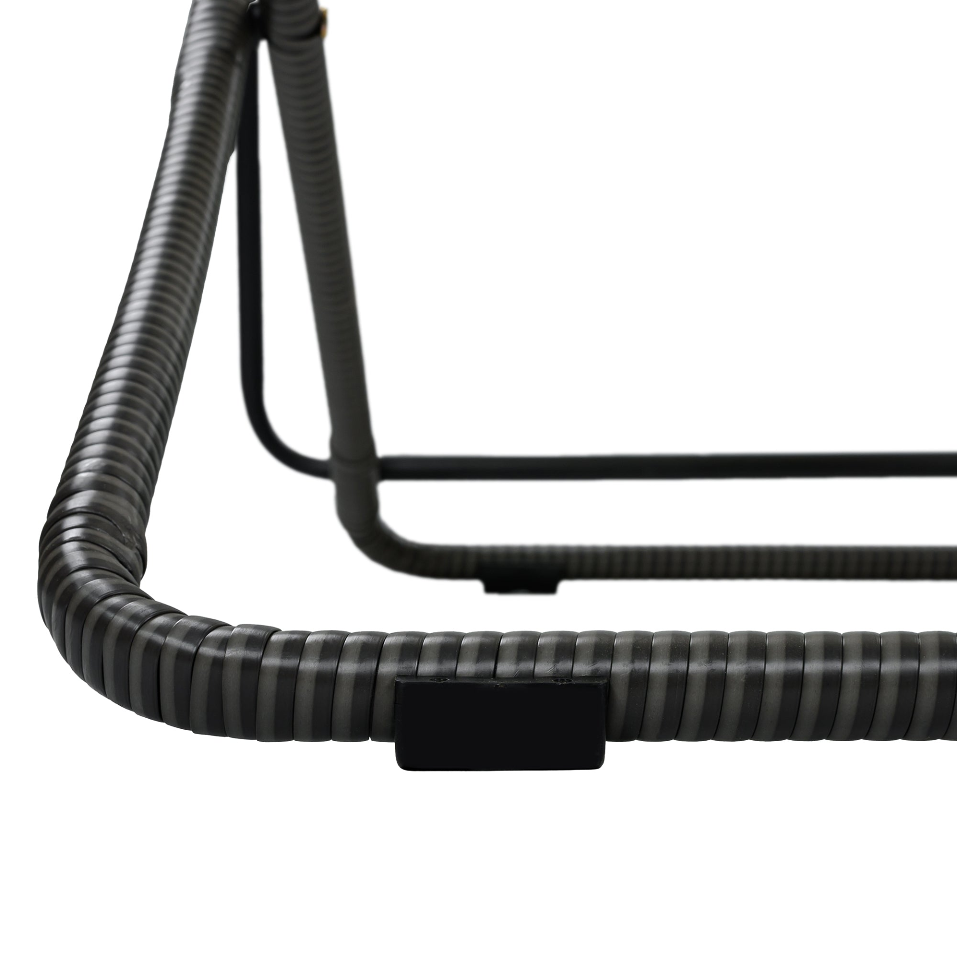 Black accent chair with yellow rattan armrests, modern furniture piece for living room by Start2Finish.
