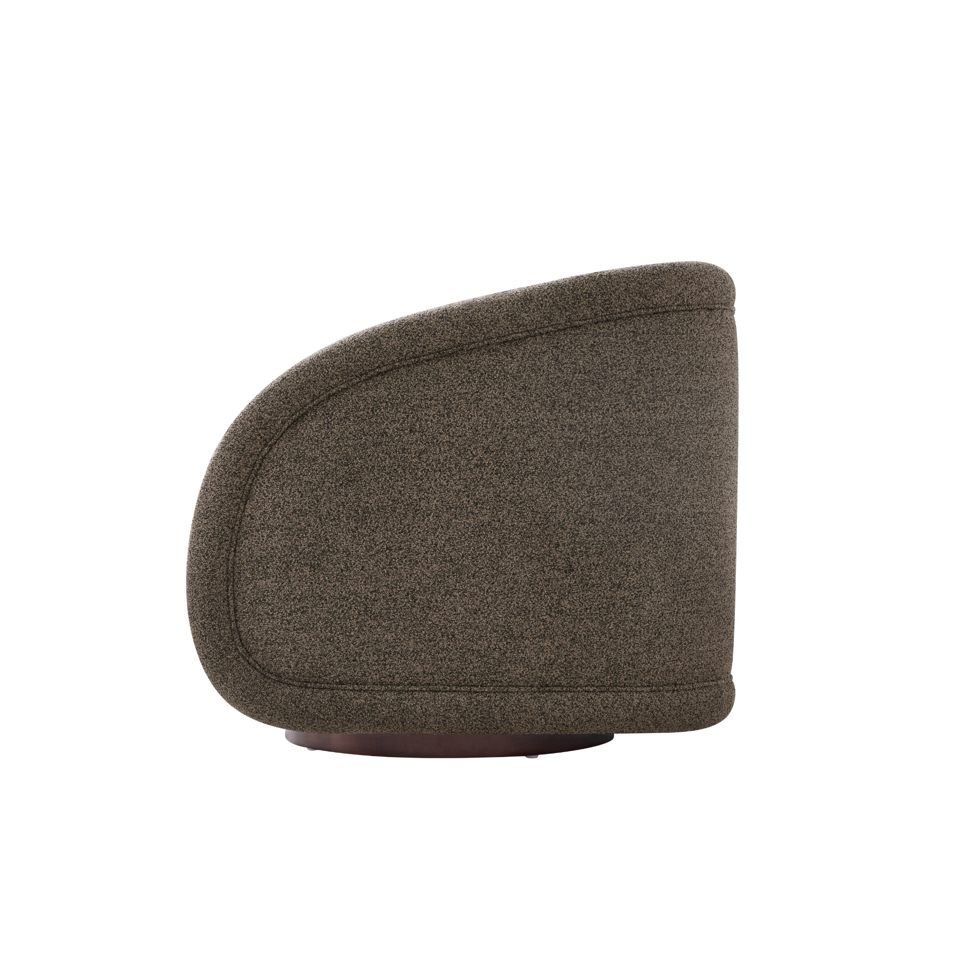 Start2Finish accent boucle chair with swivel, solid wood frame, in green, beige, and brown for living or dining room decor.