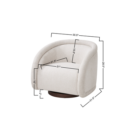 Start2Finish boucle accent chair with swivel, solid wood frame in green, beige, brown, perfect for living or dining rooms.