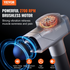 Start2Finish VEVOR massage gun with 8 speed levels, 6 massage heads, handheld design, for deep tissue muscle relief.
