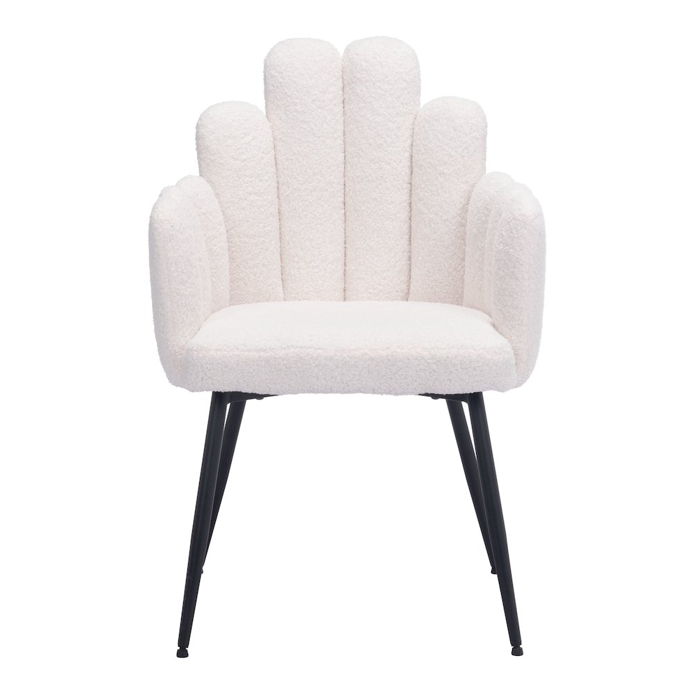 Pair of ivory Noosa Dining Chairs by Start2Finish, showcasing modern design with cushioned seats and sleek wooden legs.