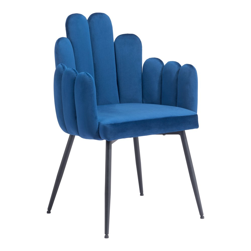 Two navy blue Noosa Dining Chairs by Start2Finish, featuring modern design and comfortable seating for dining rooms.