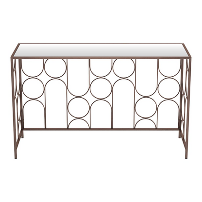 Bronze Convale Console Table by Start2Finish, showcasing a sleek furniture piece with a modern design and smooth surface.