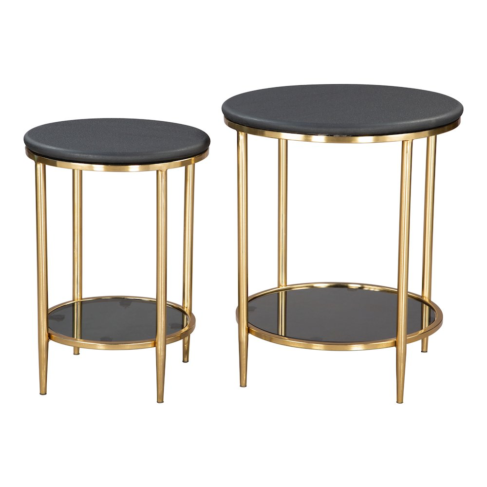 Black Koper Coffee Table Set by Start2Finish, modern 2-piece furniture with sleek design and sturdy construction.
