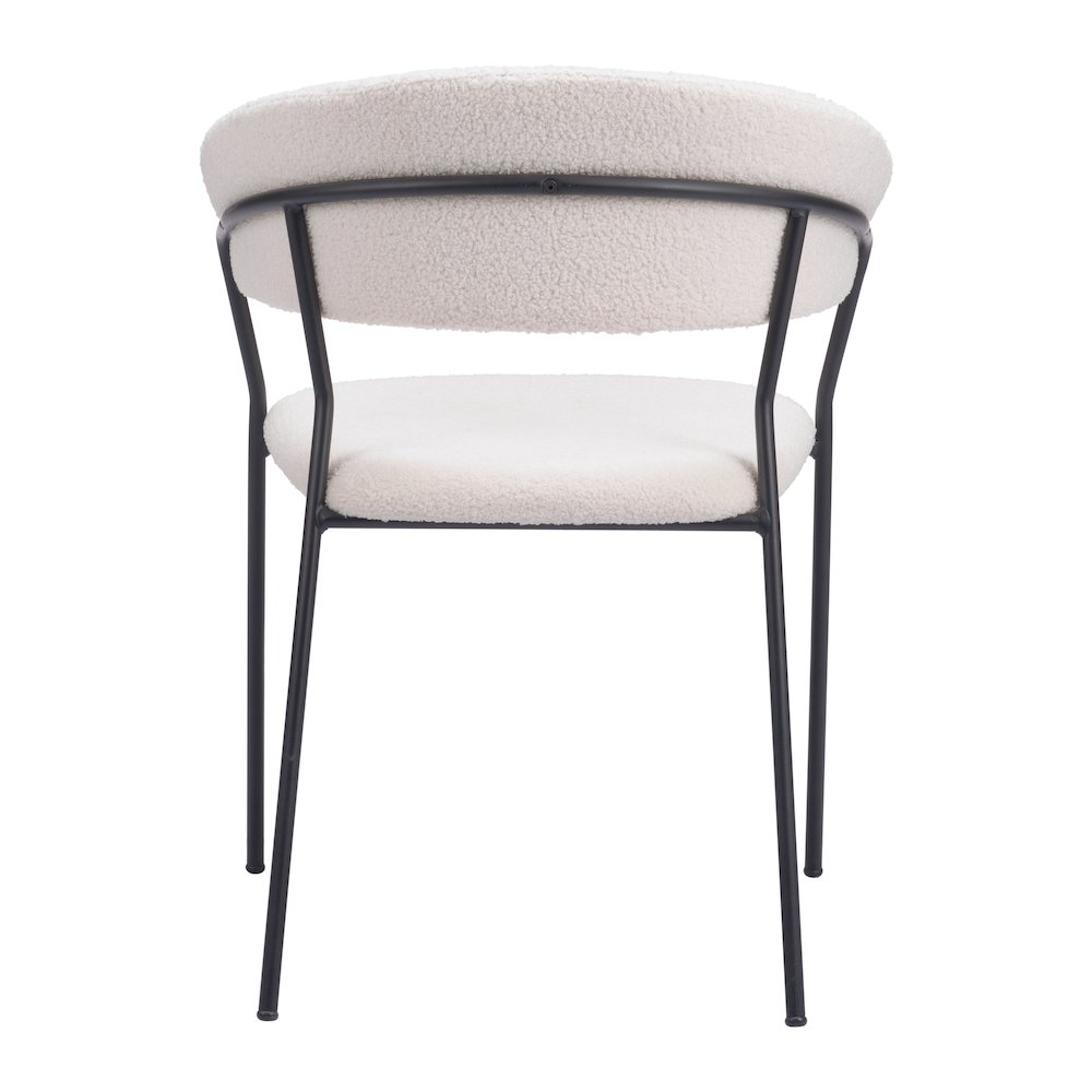 Pair of Start2Finish Josephine dining chairs in cream with cushioned seats and wooden legs, shown from a side view.