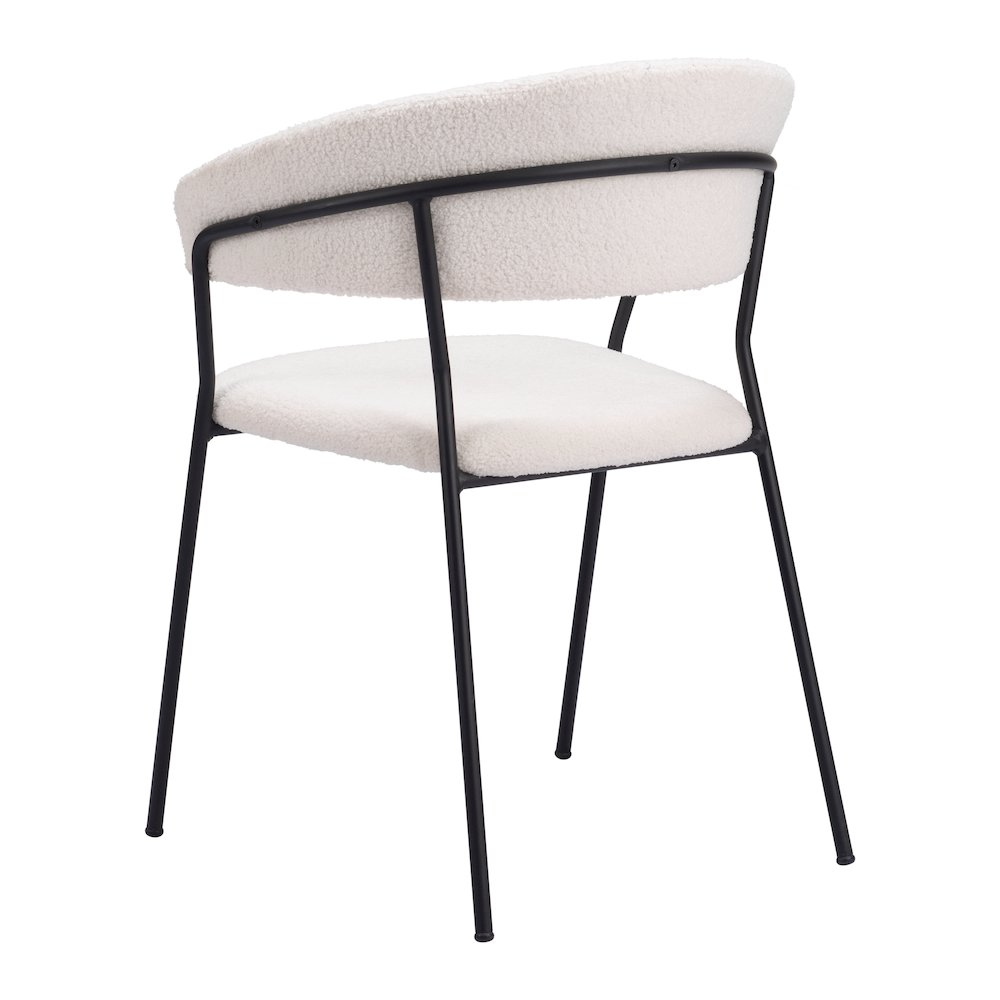 Set of two Josephine Cream Dining Chairs by Start2Finish, showcasing elegant fabric upholstery and wooden legs.