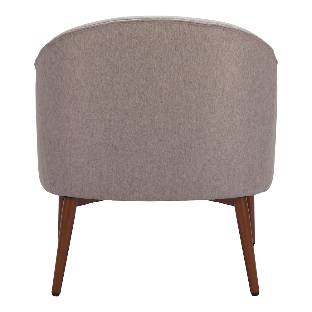 Gray Carter Accent Chair by Start2Finish, showcasing a modern upholstered furniture piece with wooden legs.