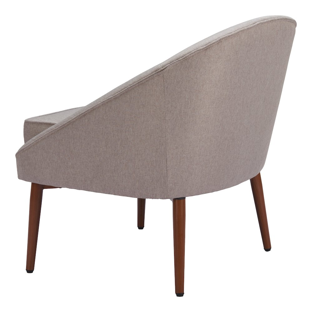 Gray Carter Accent Chair by Start2Finish with plush upholstery and sleek wooden legs, ideal for modern living rooms.
