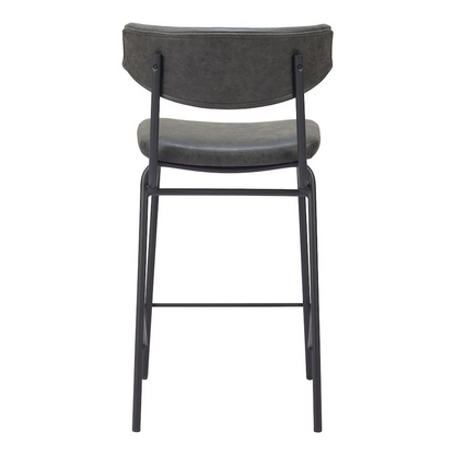Set of 2 vintage black Charon counter stools by Start2Finish, featuring a sleek metal frame and comfortable seating for kitchen or bar area.