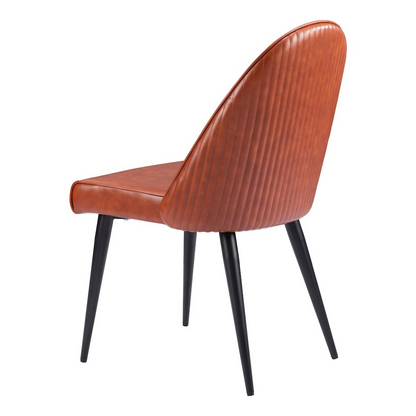 Pair of brown Start2Finish Silloth armless dining chairs with wooden legs, shown in a set of two.