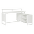 Start2Finish Ace 60x50 inch white L-shape desk with white frame, showcasing spacious workspace and modern design.