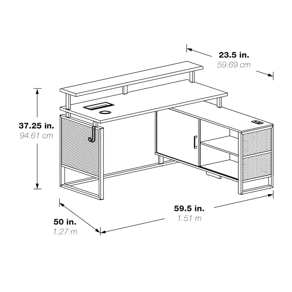 White L-shape desk with a white frame and top, designed for home or office use from Start2Finish.
