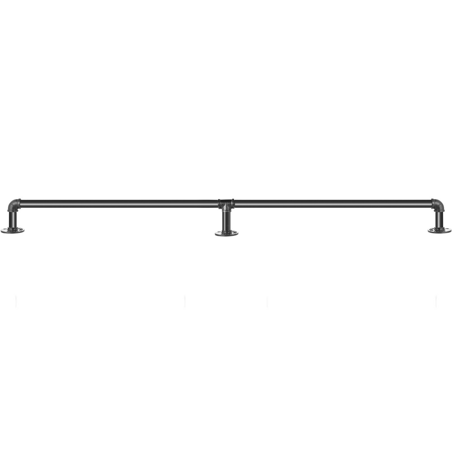 Start2Finish VEVOR 6FT steel pipe staircase handrail with wall mounts, round corners, indoor outdoor industrial pipe handrail.