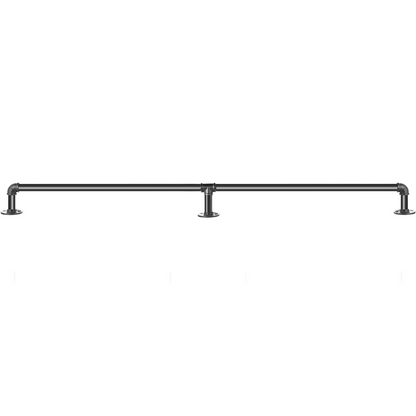 Start2Finish VEVOR 6FT steel pipe staircase handrail with wall mounts, round corners, indoor outdoor industrial pipe handrail.