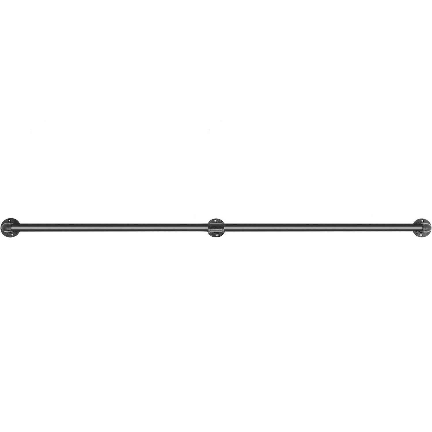Start2Finish VEVOR 6FT industrial steel pipe staircase handrail with wall mounts, round corners, suitable for indoor and outdoor use.