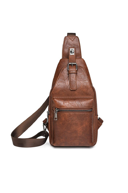 Start2Finish vegan leather sling bag with adjustable strap and minimalist design, perfect for stylish accessories.