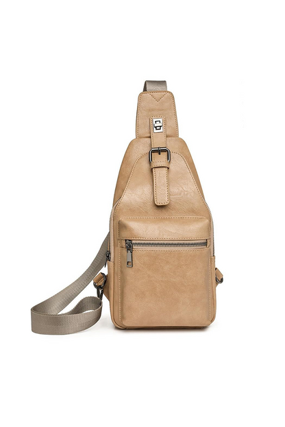 Start2Finish vegan leather sling bag with adjustable strap and compact design, stylish accessories for casual or evening wear.
