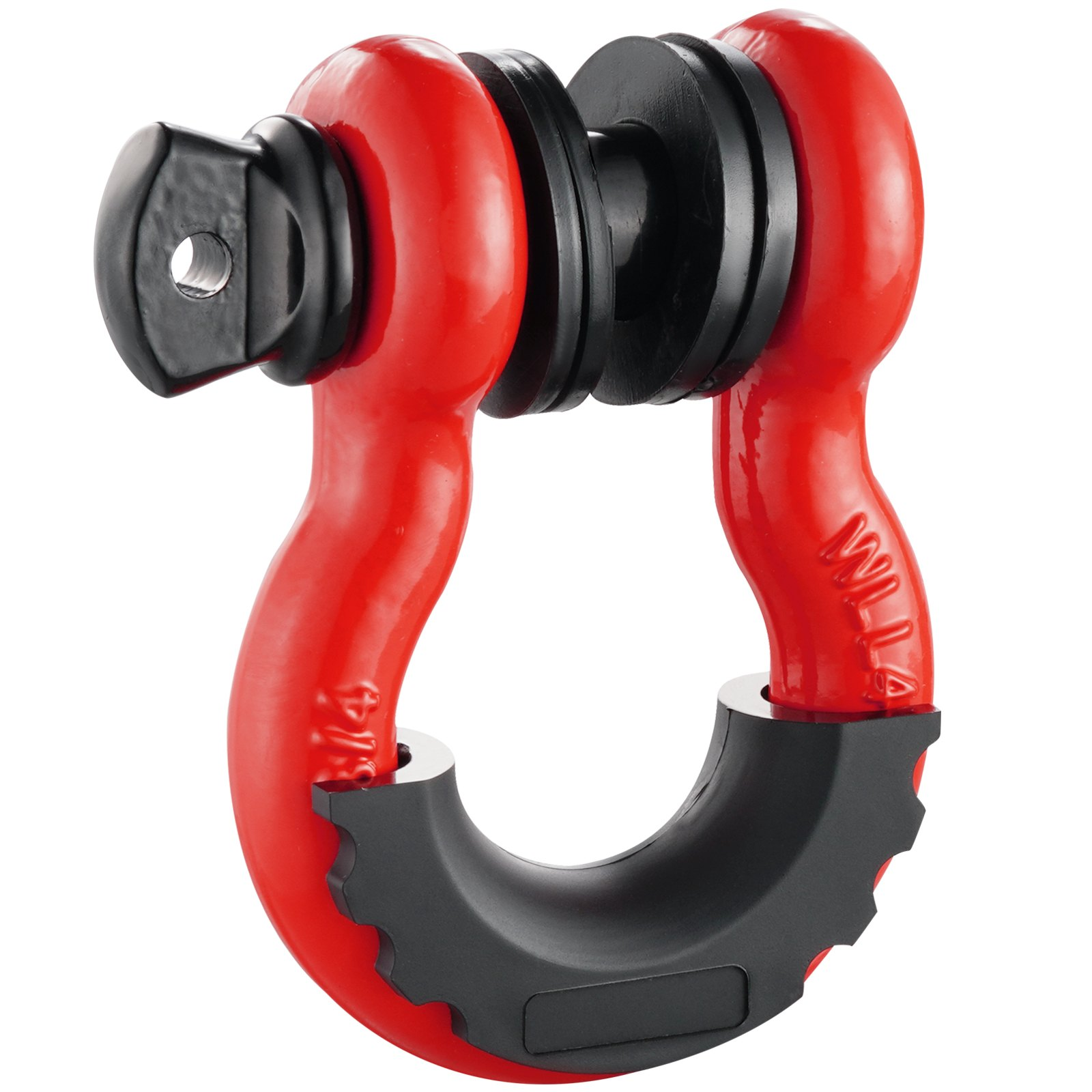 Start2Finish VEVOR 3/4" alloy steel D-ring shackles with screw pin, 28.5-ton break strength, red off-road vehicle recovery shackles.