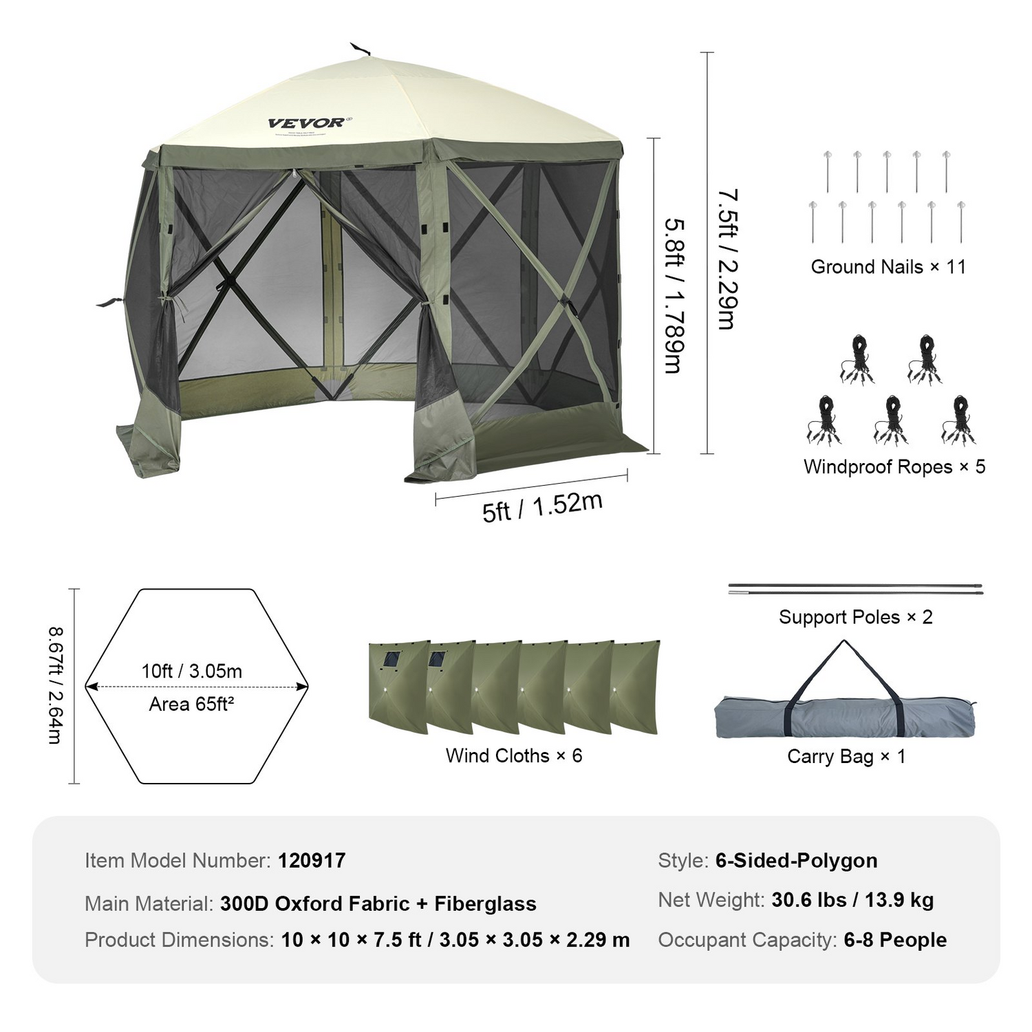 Start2Finish VEVOR 10x10ft pop-up gazebo tent with mesh windows, removable privacy wind cloths, and mosquito netting in army green.